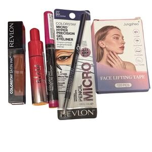5 Pcs Revlon Liquid Lipsticks and Lip Oil Bundle Eyeliner Face Lift